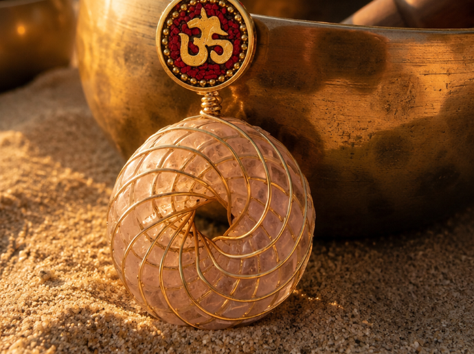 "Dije toroidal NAAB en chapa de oro 14k, diseño Arte Toroidal"